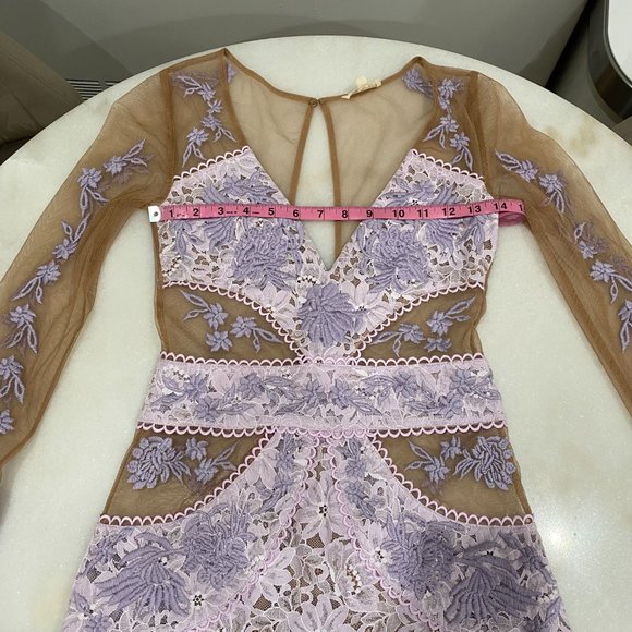 For Love and Lemons Matador Tulle Floral Lace Dress in Lilac Purple - Size Small - Picture 11 of 15